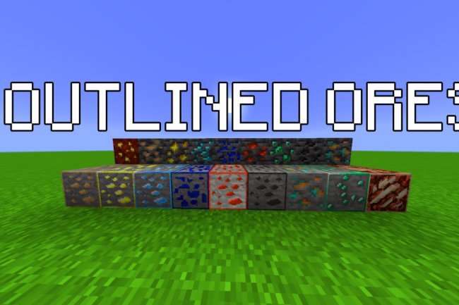 Faithful Outlined Ores Remake Pack MCPE 1.18+