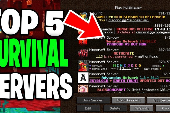 Top 5 Minecraft Survival SMP Servers in 2026 (Java & Bedrock)
