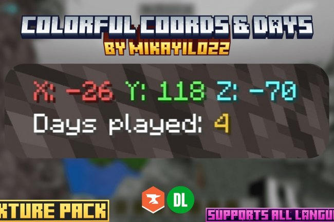 Colorful Coords & Days Pack for Minecraft Bedrock