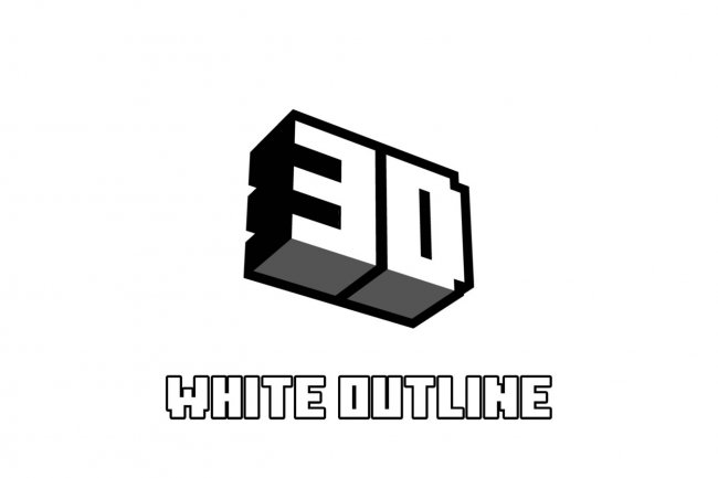 White 3D Outline Texture Pack for Minecraft Bedrock