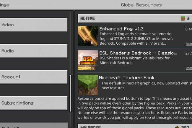 Enhanced Fog Texture Pack for Minecraft Bedrock 1.21
