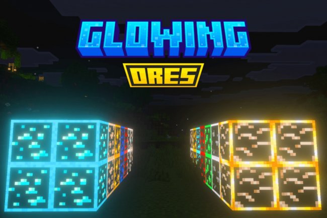 Radiant Glowing Ores Texture Pack | Minecraft Bedrock