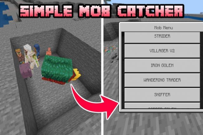 Simple Mob Catcher addon for Minecraft Bedrock