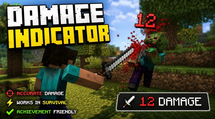 Best Minecraft Addons 2026: Damage Indicator by BAKUTHEBUILDER