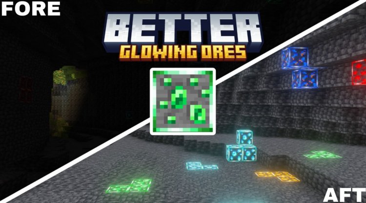 Better Glowing Ores Texture Pack for Minecraft Bedrock