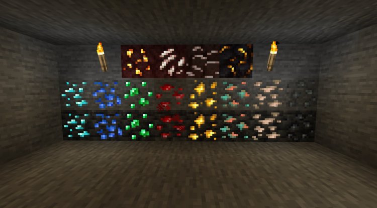 Better Glowing Ores Texture Pack for Minecraft Bedrock