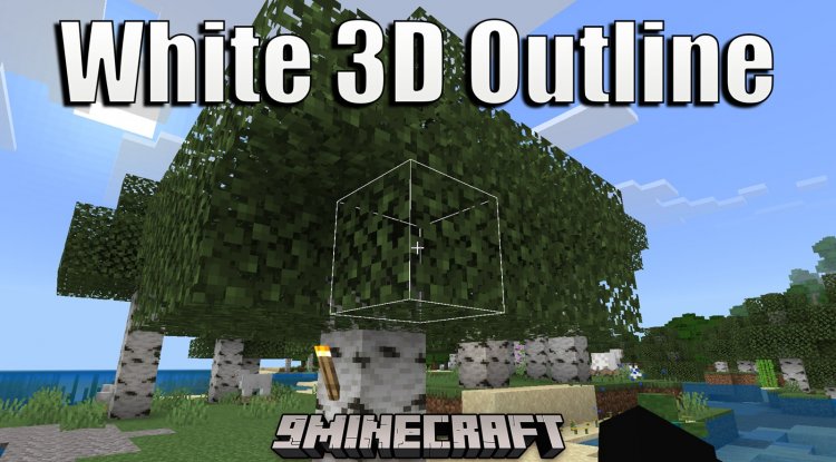 White 3D Outline Texture Pack for Minecraft Bedrock