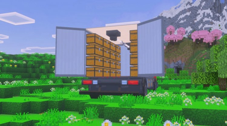 Best MCPE Addons 2026: Truck with Functional Storage
