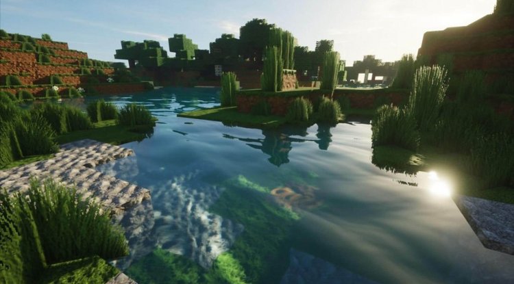 Best Shaders for Minecraft PE: Animated Menu Crystal Lake