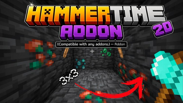 Hammer Time 2D: Best MCPE Addon for Area Mining Tools