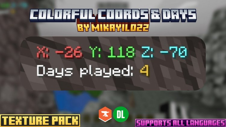 Colorful Coords & Days Pack for Minecraft Bedrock