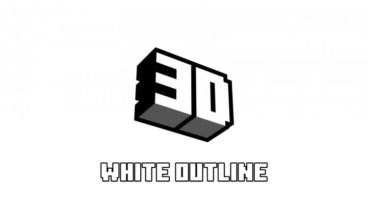 White 3D Outline Texture Pack for Minecraft Bedrock