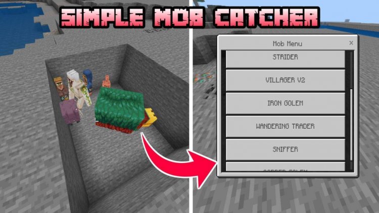 Simple Mob Catcher addon for Minecraft Bedrock